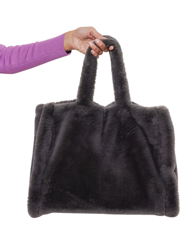 Rino & Pelle Daan Faux Fur Shopper Graphite