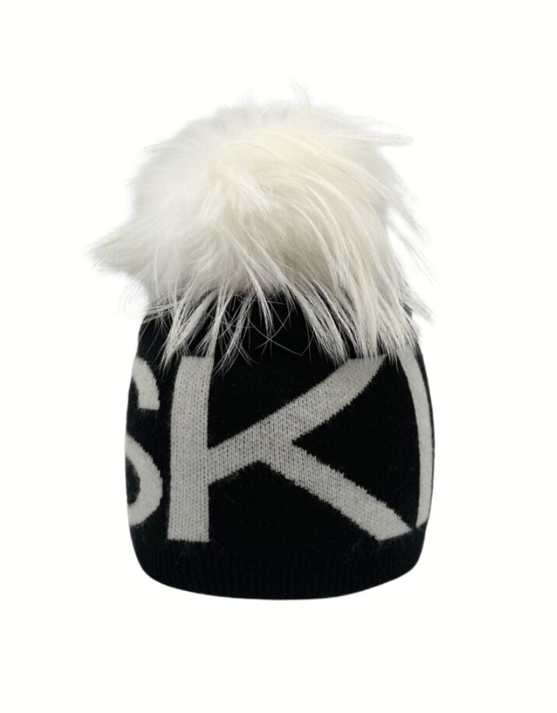 HA-71 Ski Wool Blend Angora Hat Black