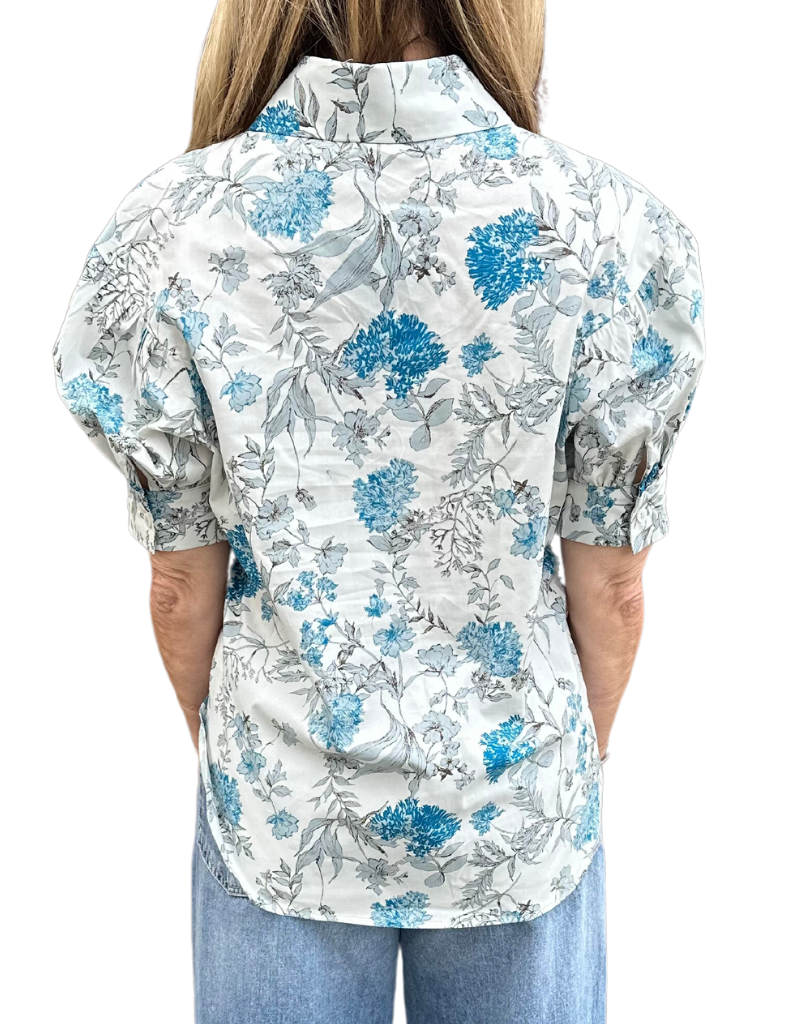 Andy Shirt Rose Print Blue