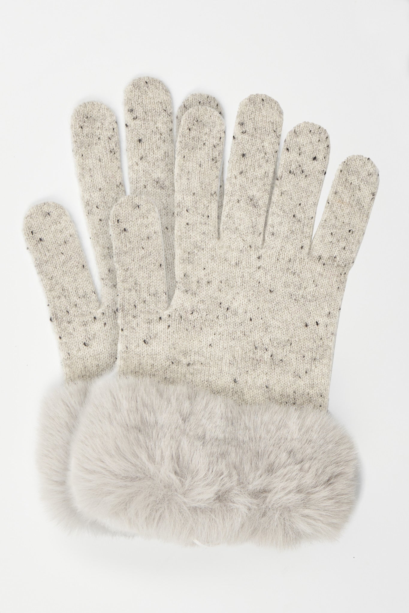 Miss Faux Fur Gloves Forst Super Grey F22 OS