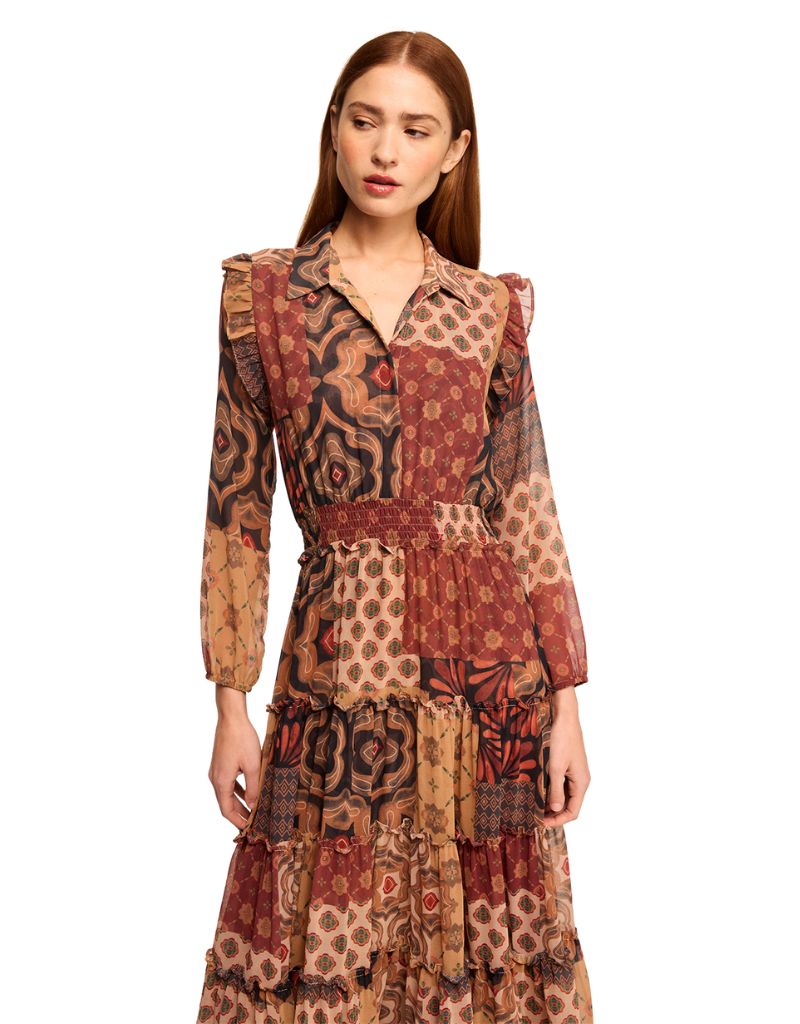 Ahreana Dress Surreal Patchwork F24