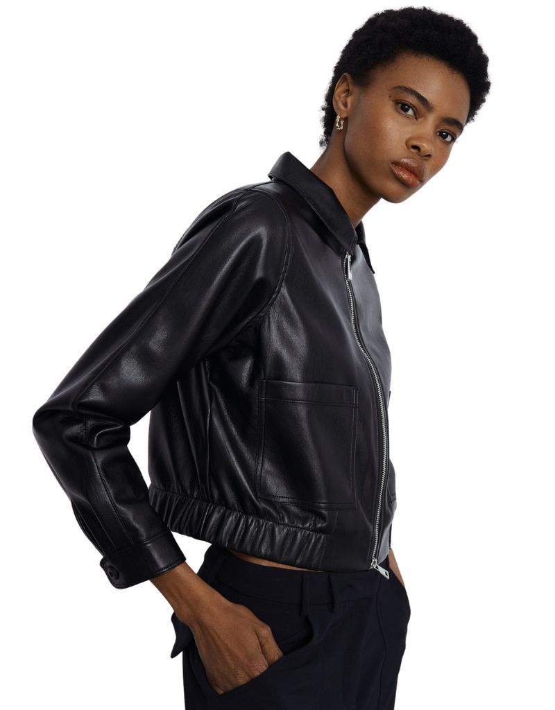 Dona Black Vegan Leather Jacket