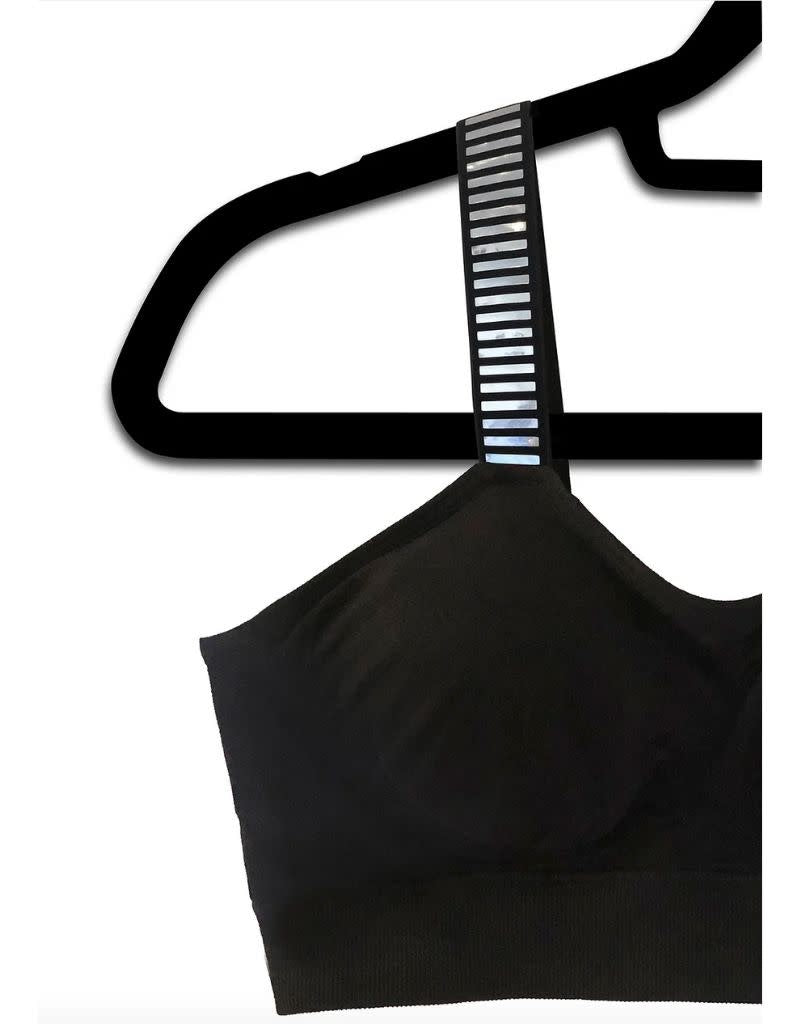 Black Bra with Attached Silver Row Strap