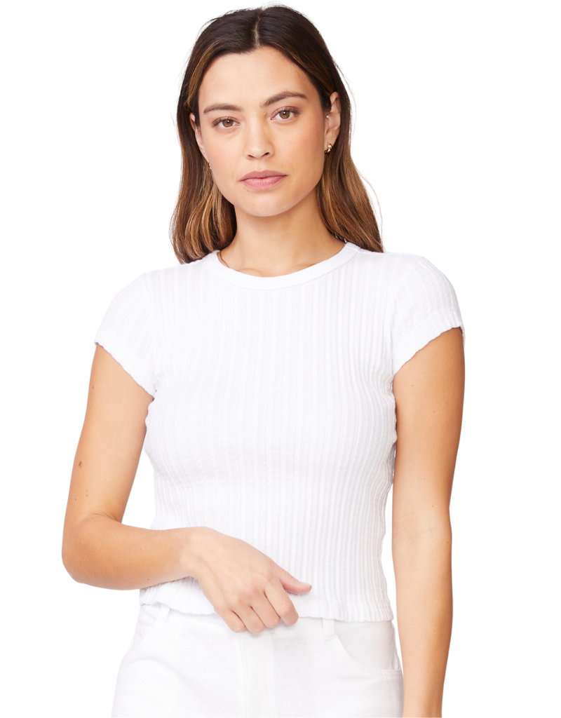 Cable Rib Mini Tee White