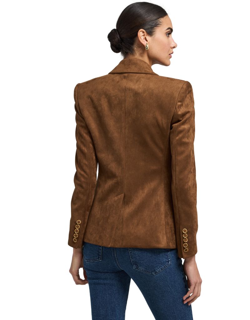 Arielle Vegan Suede Blazer Caramel