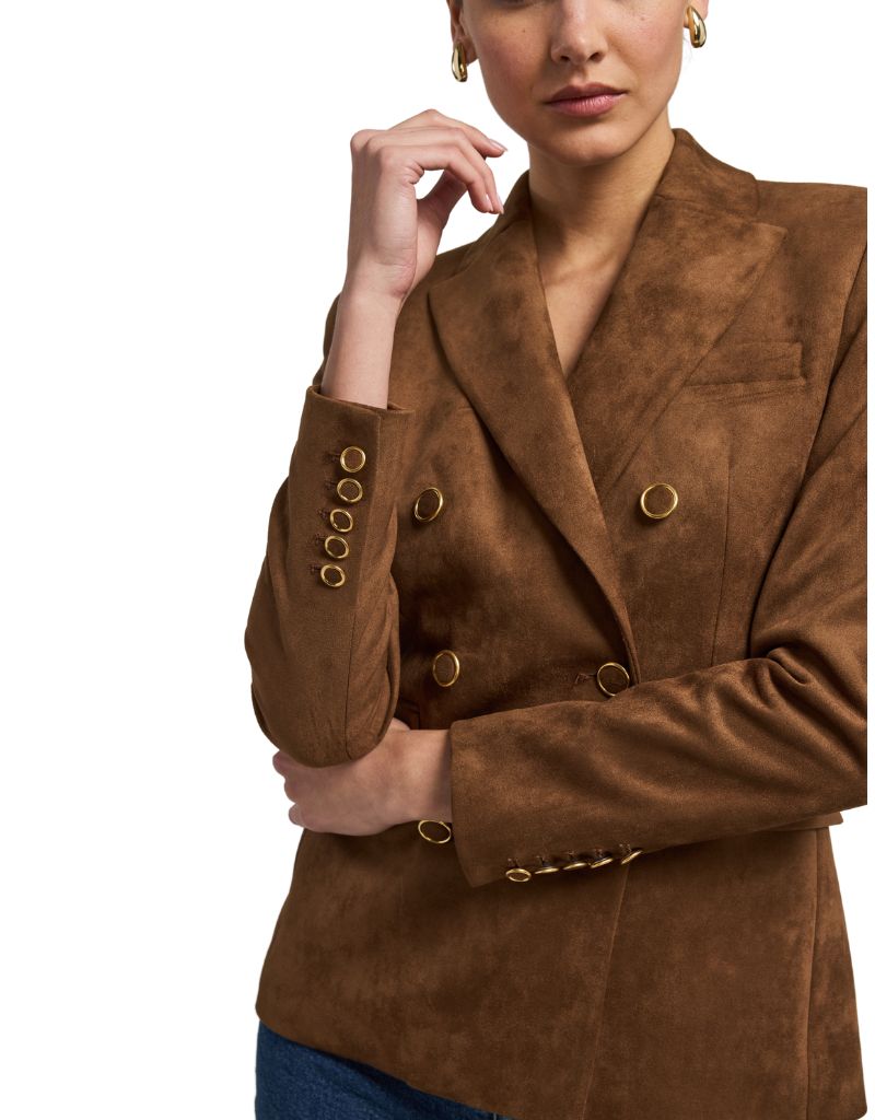 Arielle Vegan Suede Blazer Caramel