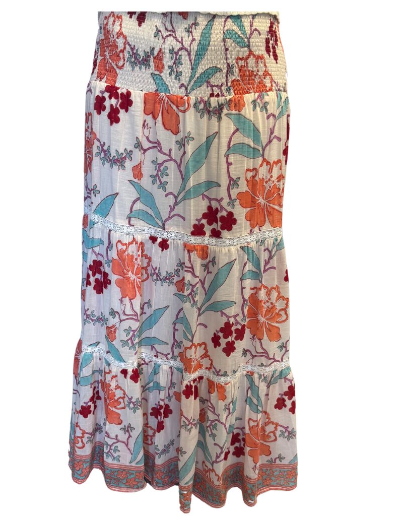 Mandy Maxi Skirt Orange Turquise floral 4 SU24