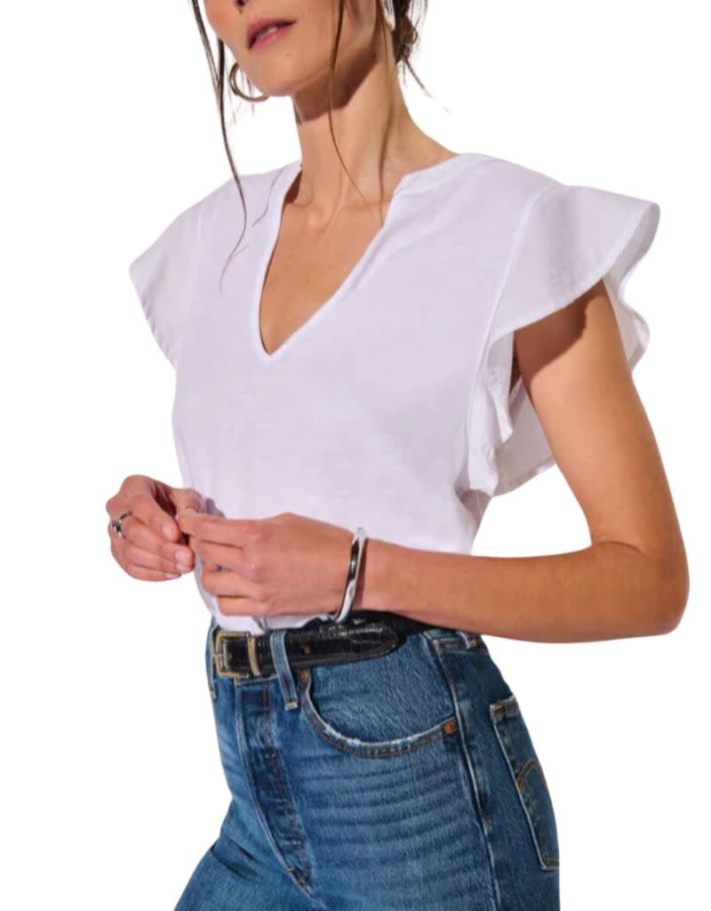 Nation Constance V neck top in white