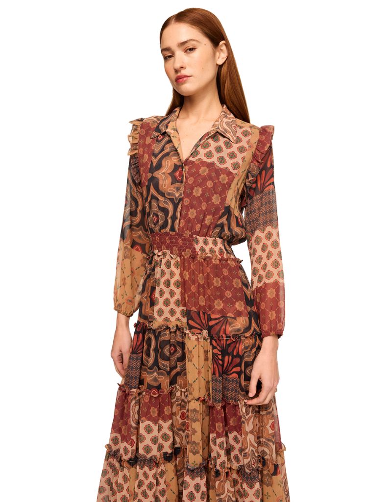 Ahreana Dress Surreal Patchwork F24