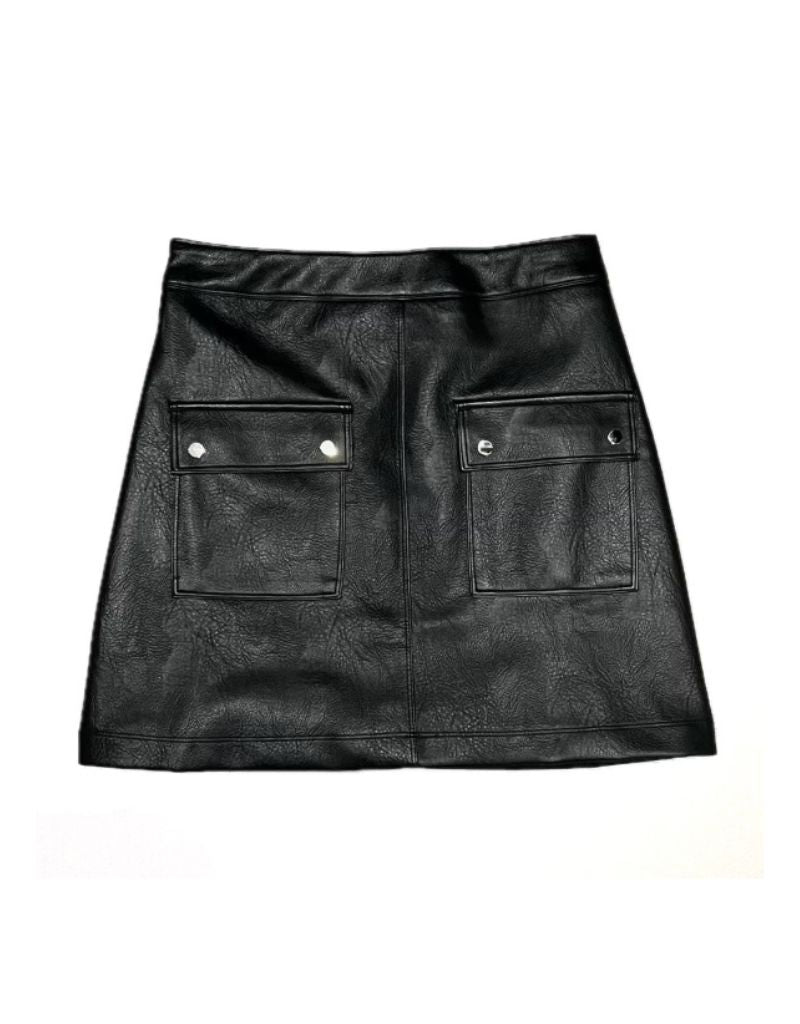 Damia Faux Leather Skirt Black