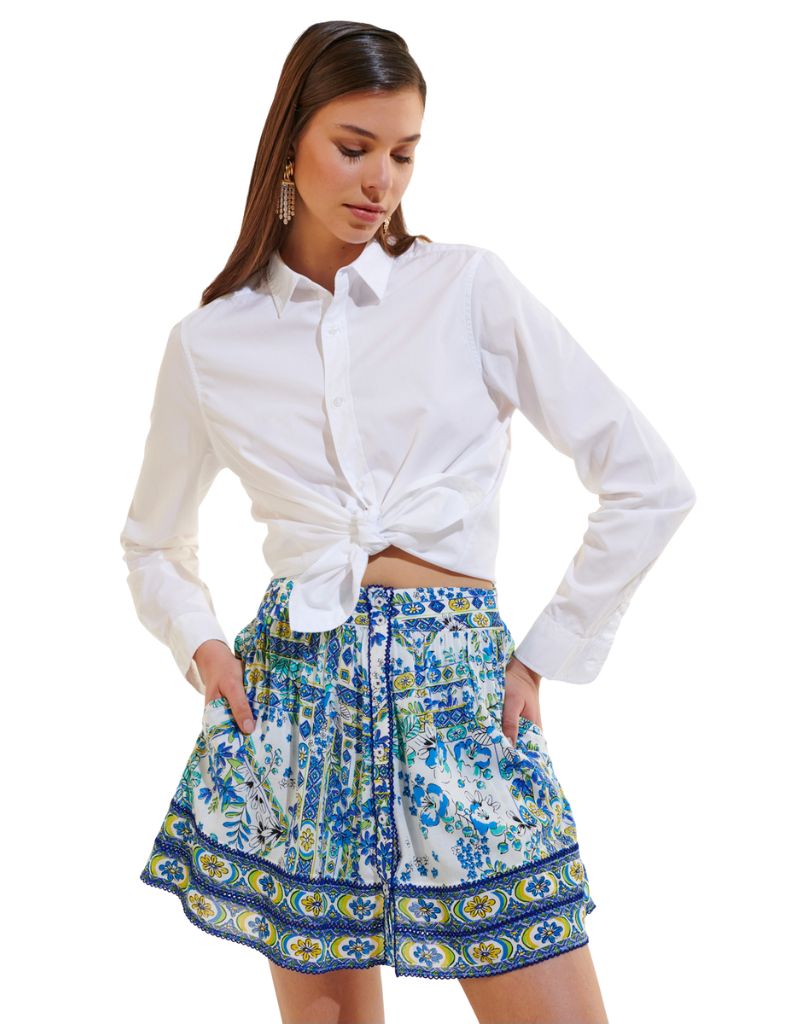 Mini Skirt Reine V Blue Foulard