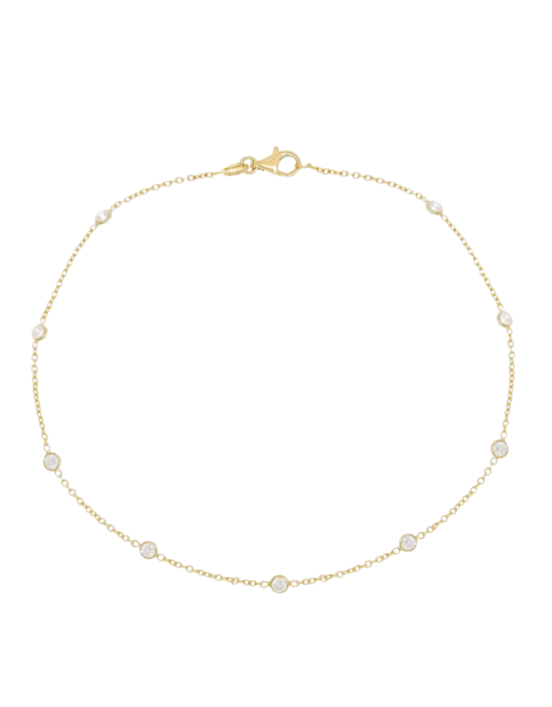 A94226-GLD-620 Diamond by the Yard Anklet