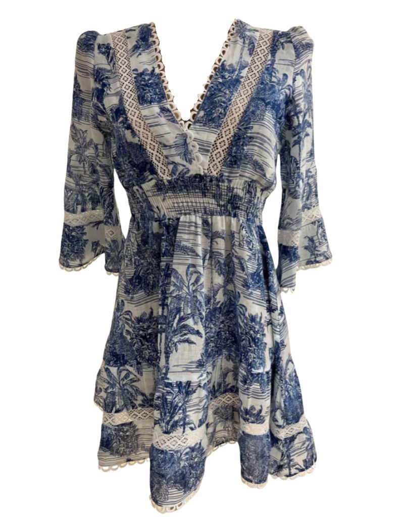 Dress Veleno Short Blue Toile