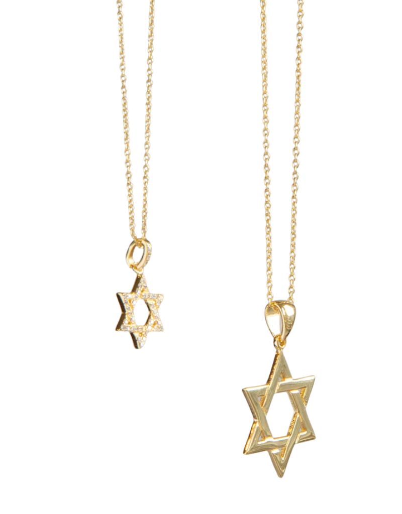 4070N Pave Star of David Necklace Gold