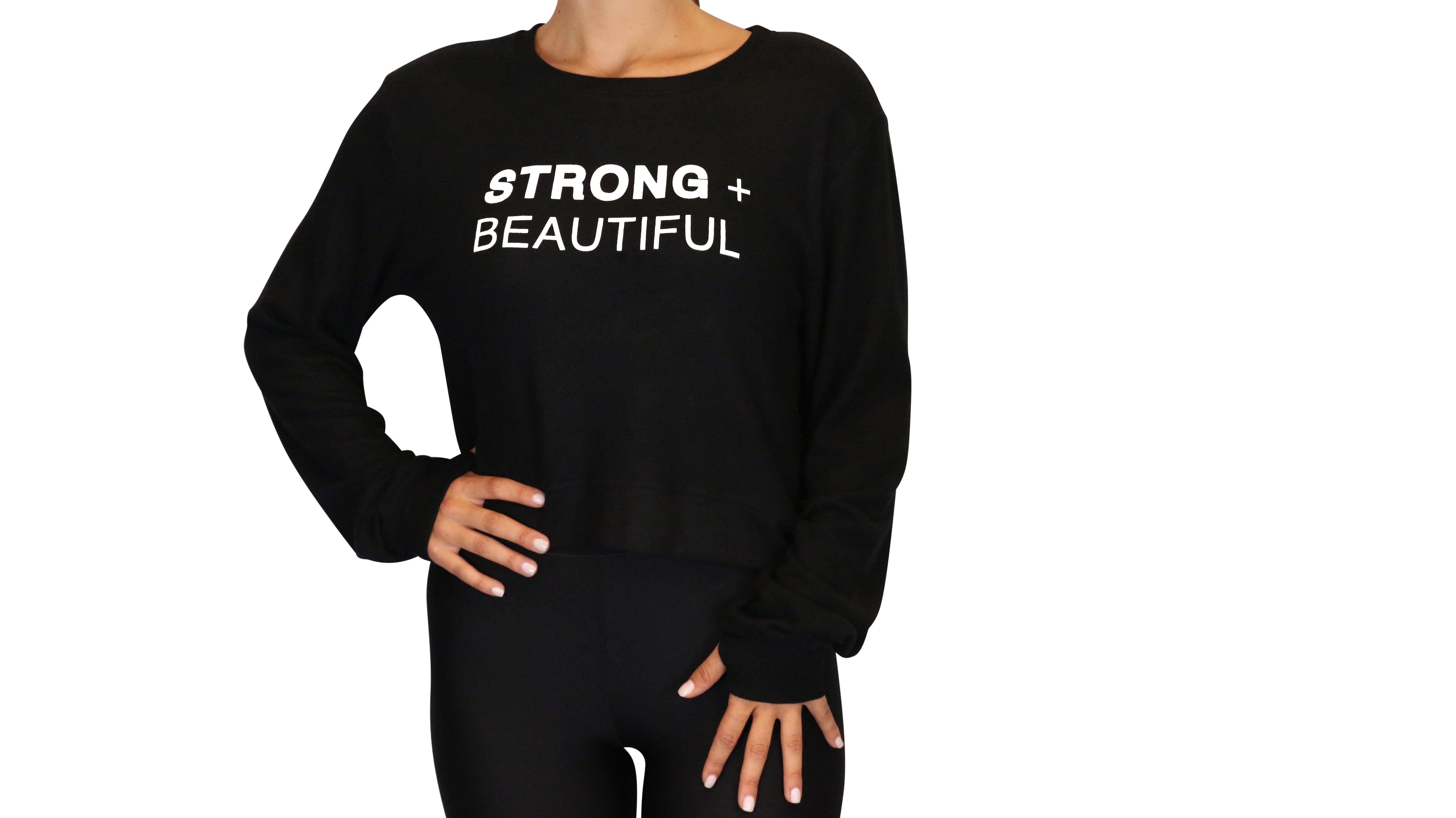 Strong + Beautiful Sweatshirt Cropped Black