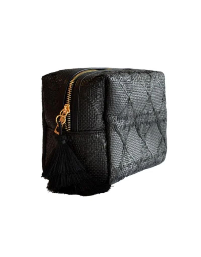 Luxe Bali Straw Everything Bag Cane Midnight