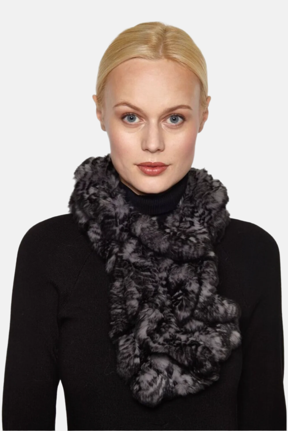 RX-39Rex Ruffle Scarf Charcoal/Black Multi