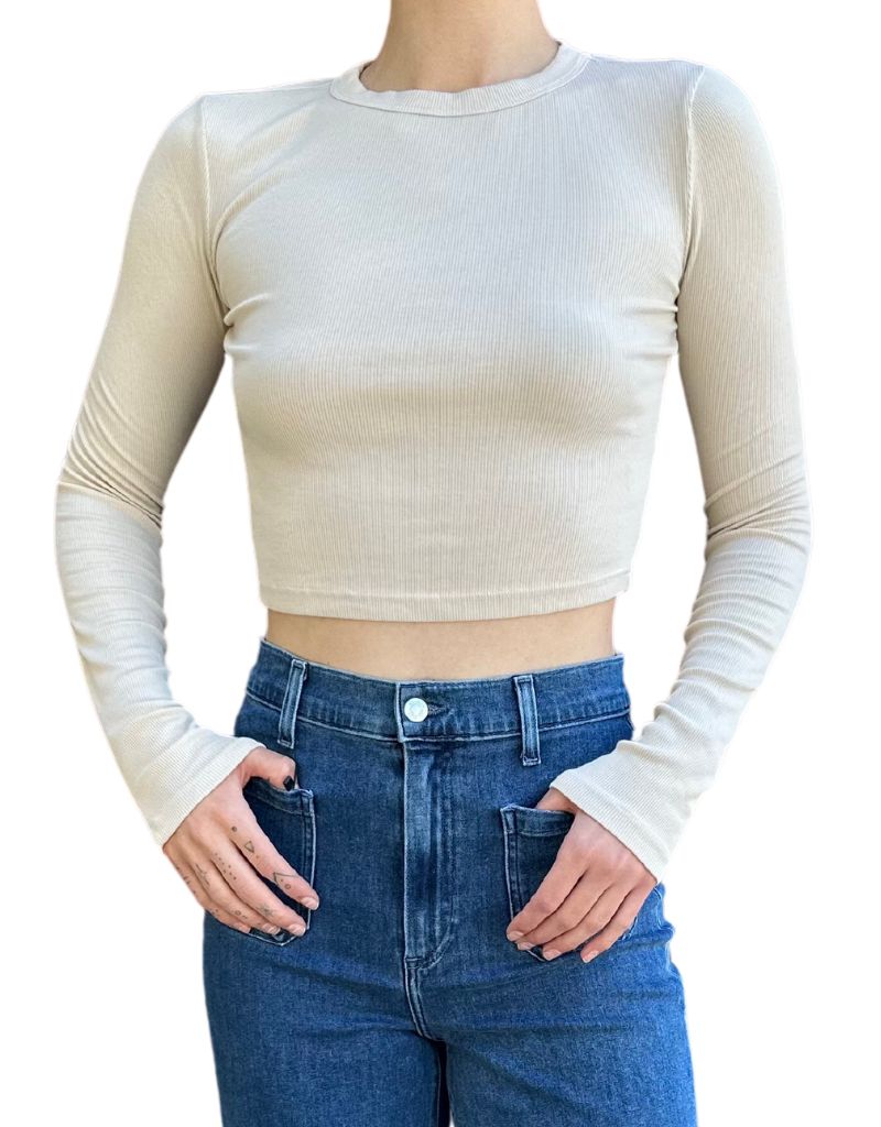 Verona Crop Shirt Oatmeal F23