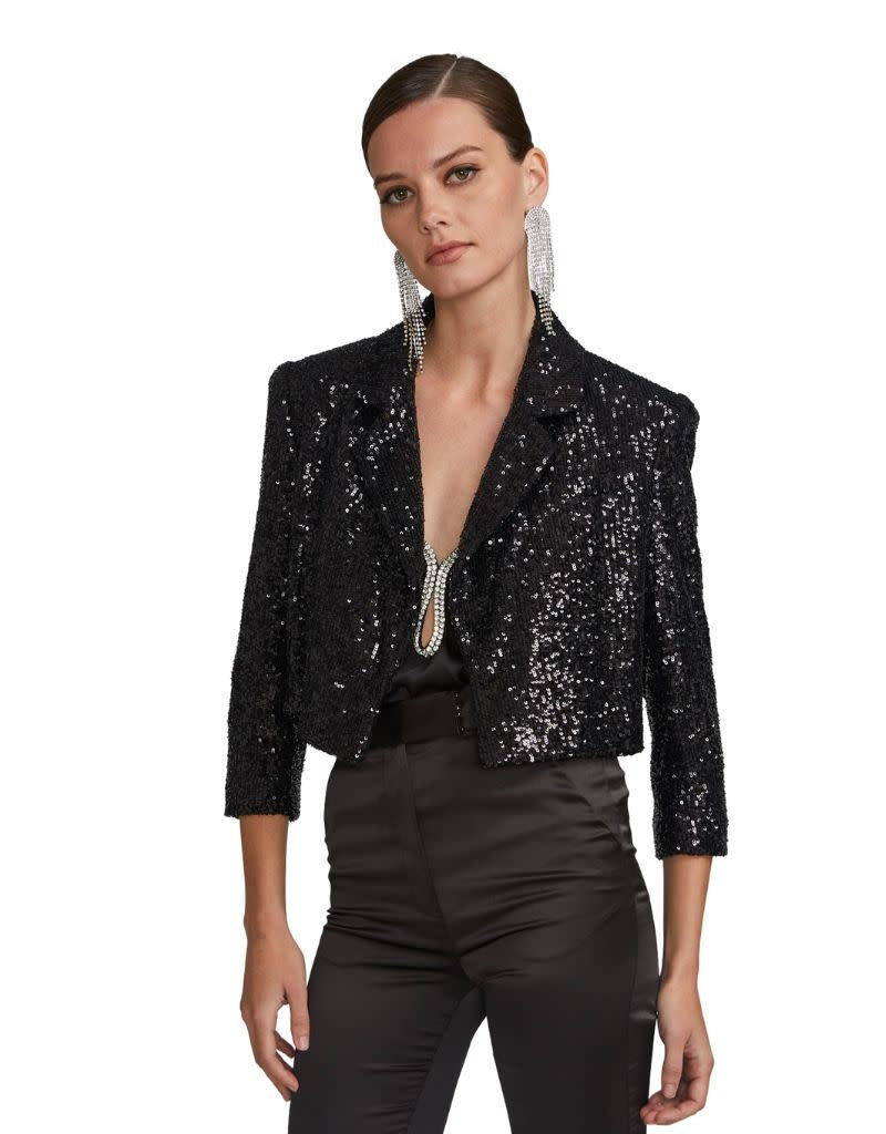 Isabella Sequin Jacket Black