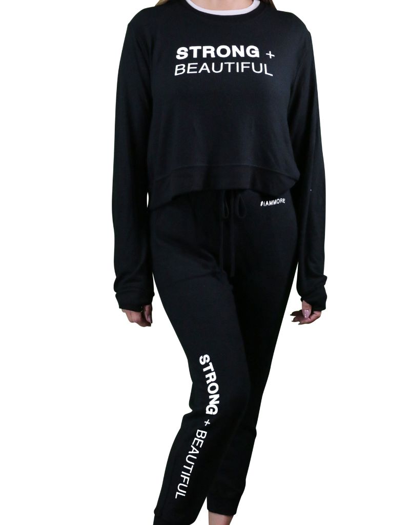 Strong + Beautiful Sweatshirt Cropped Black