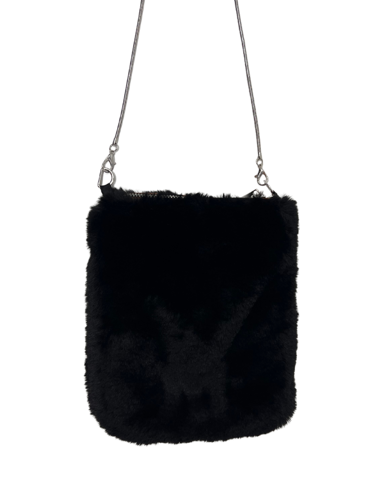 Doxy Small Faux Fur Shoulder Bag Black