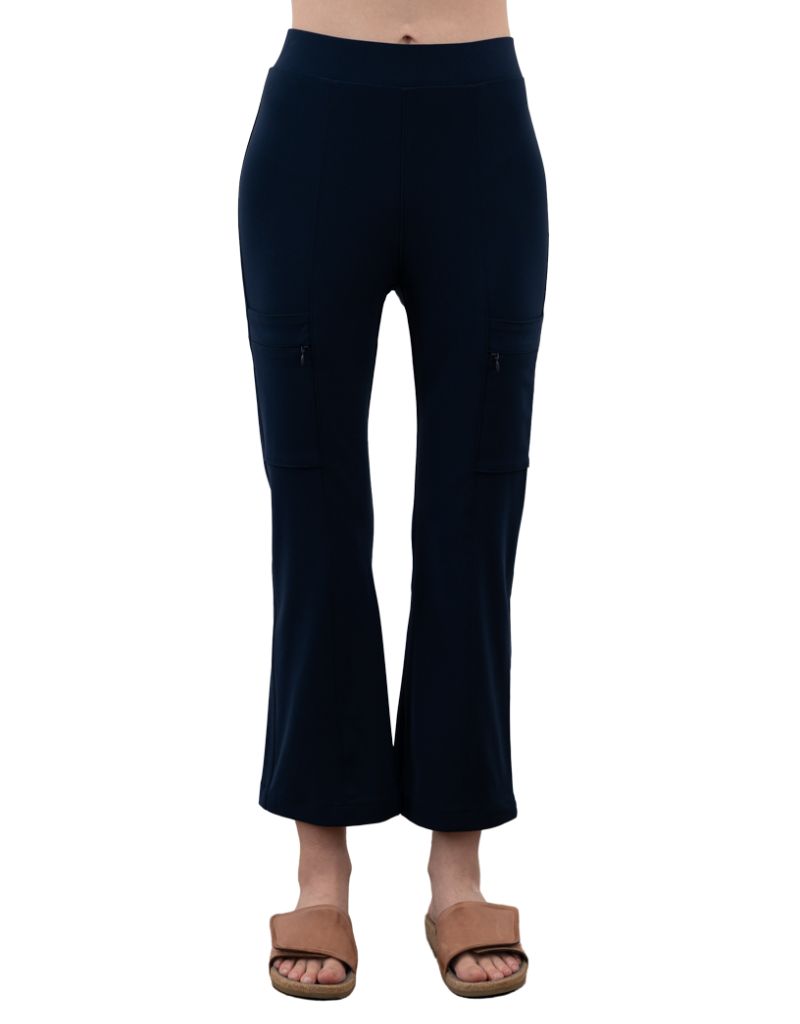 Vista Tech Stretch Flare Leggings with Utility Zip Pocket Black