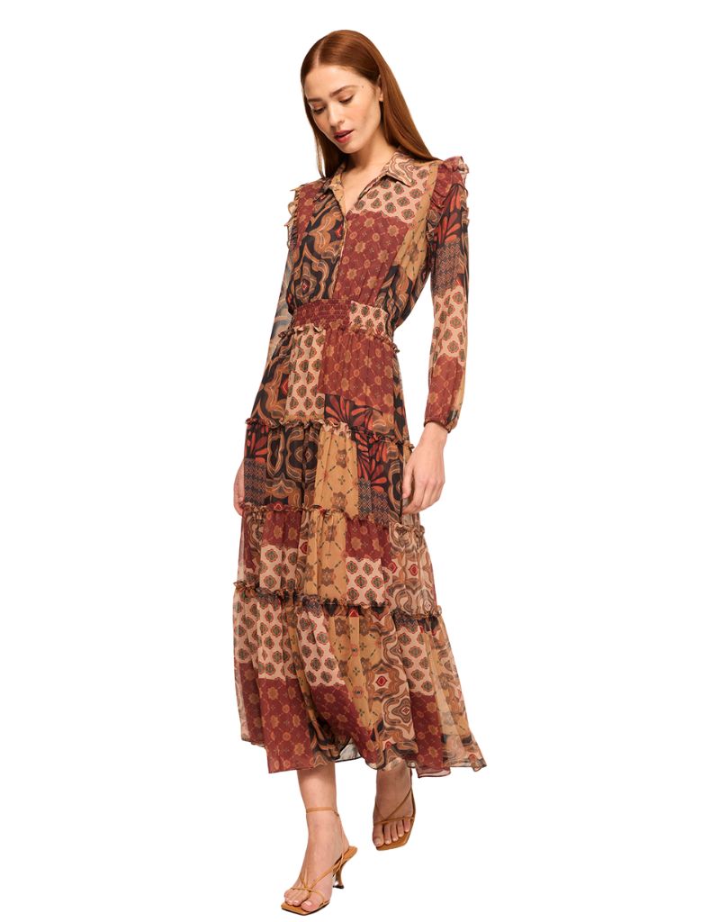 Ahreana Dress Surreal Patchwork F24