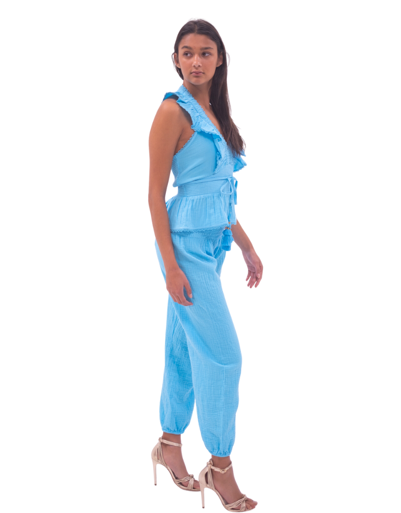 Alexa Top Turquoise Gauze