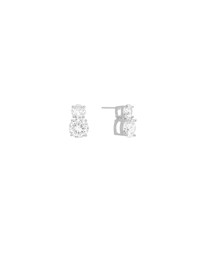 Double Solitaire Stud Silver
