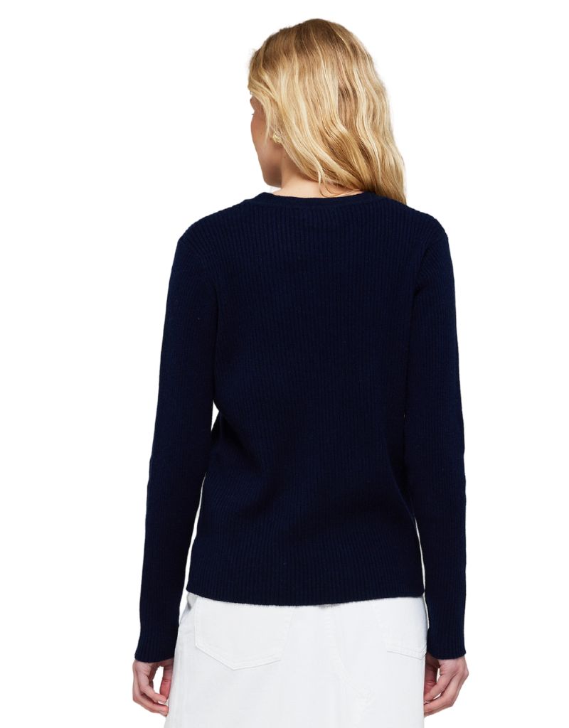 Katie Rib Round Neck Navy