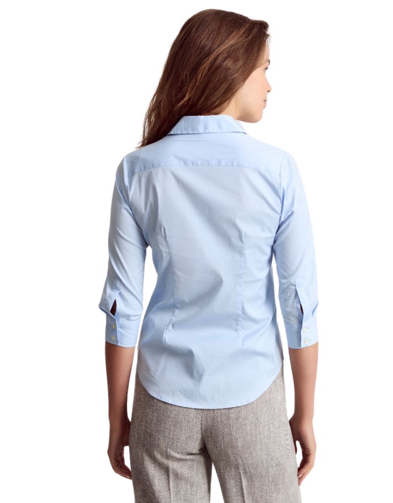 The 3/4 Sleeve Essentials Icon Shirt Blue Dawn