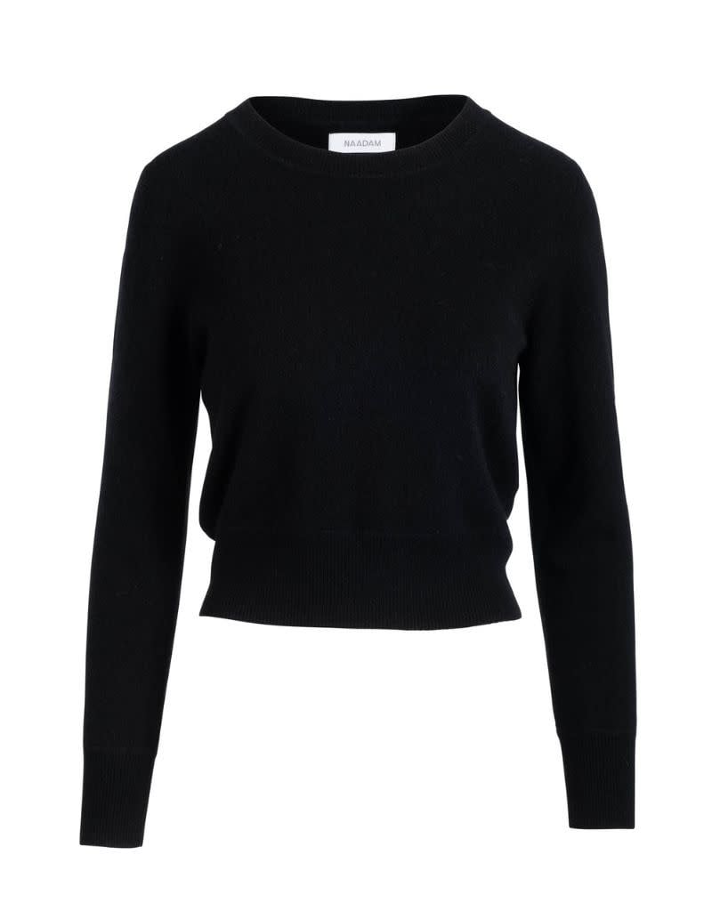 Long Sleeve Cropped Pullover Black