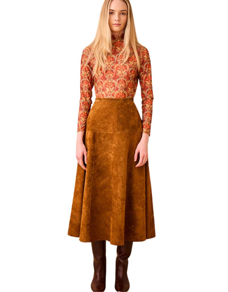 Ida Skirt Cider Suede F24