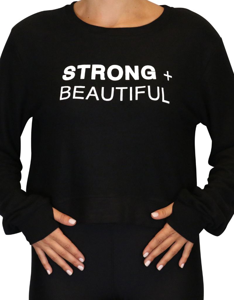 Strong + Beautiful Sweatshirt Cropped Black