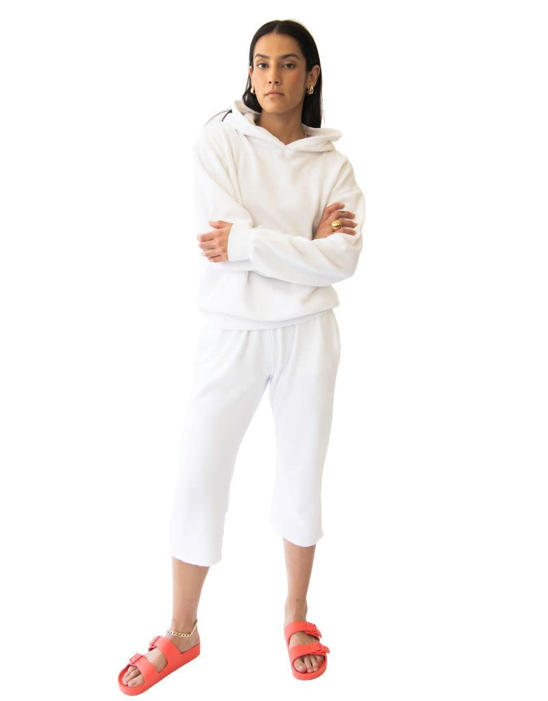 Arie Crop Sweatpant White