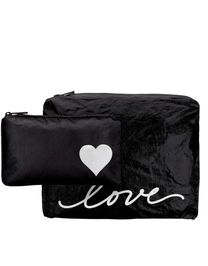 Shimmer Black with White Script Love - 2 Set