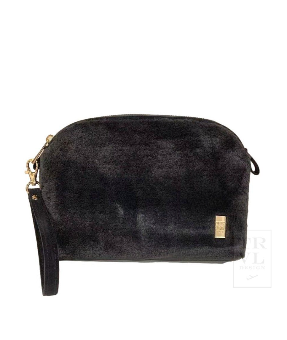 Luxe Faux Fur Dome Clutch Slate