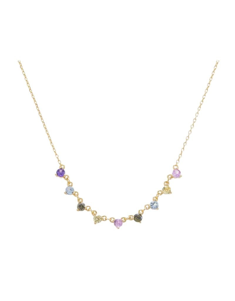 N74677 Multi Colored Graduated Stone Necklace