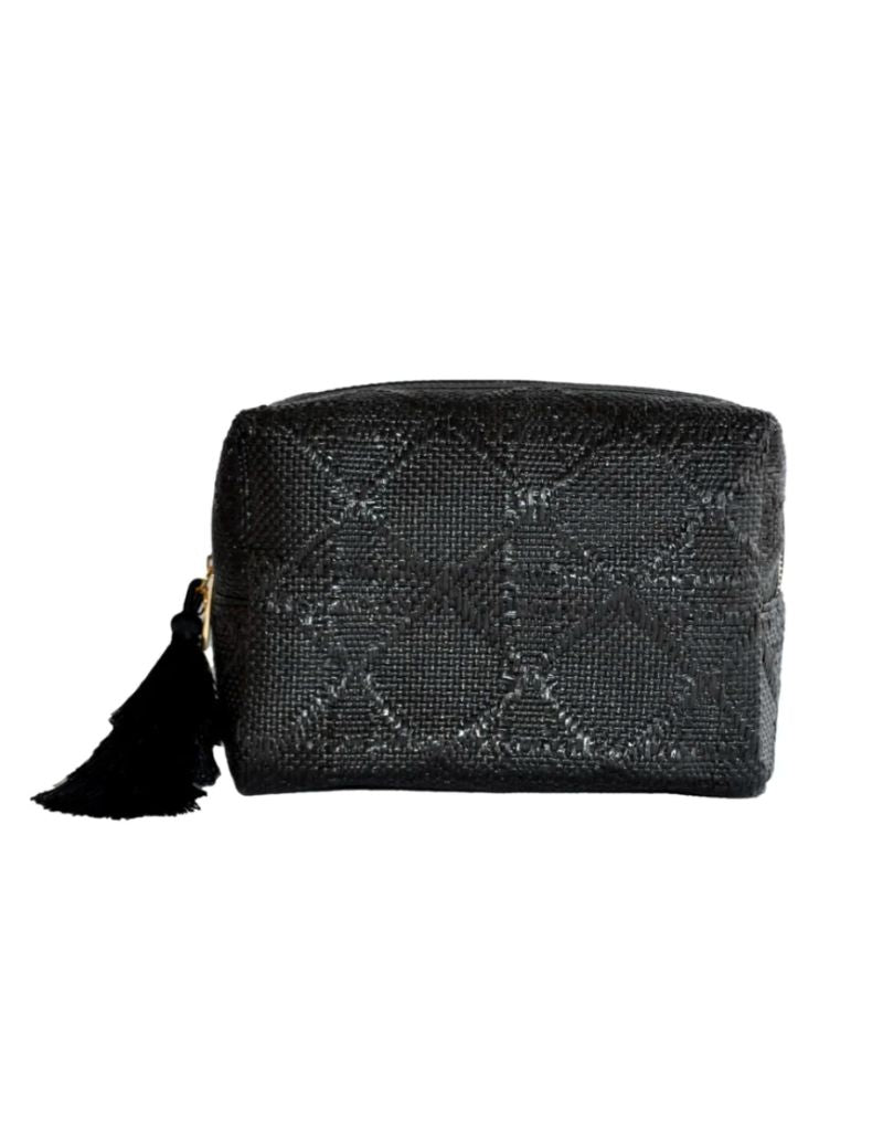 Luxe Bali Straw Everything Bag Cane Midnight