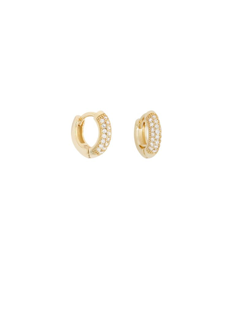 Baby Dominique Pave Hoop Gold