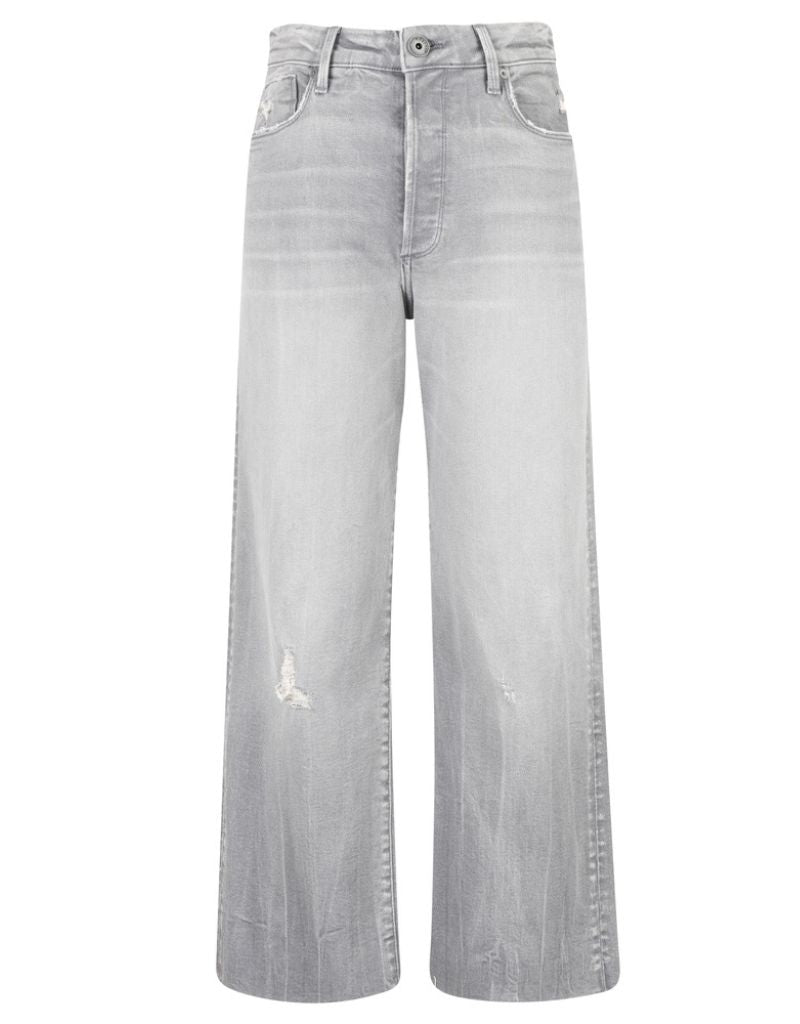 Vincent Wide Straight Leg Raw Hem Hidden Grey Logan Wash