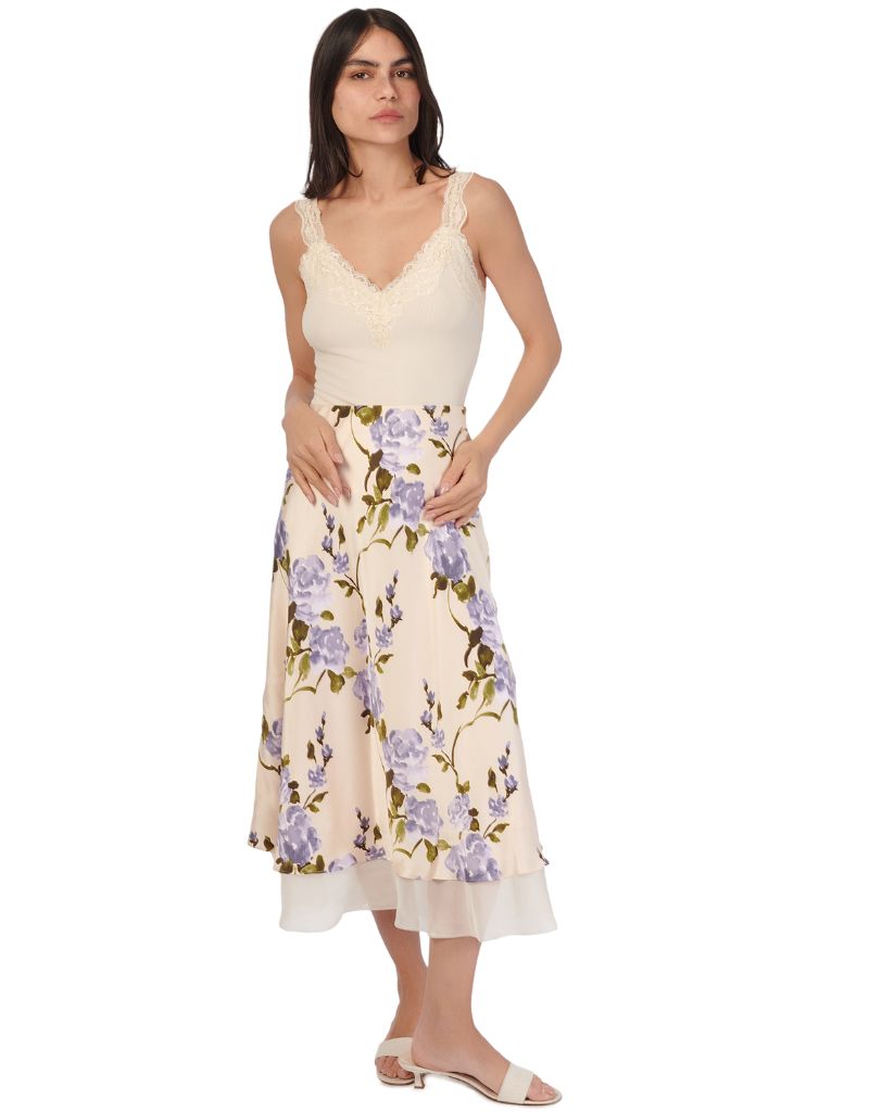 Genoa Skirt Moonflower Watercolor