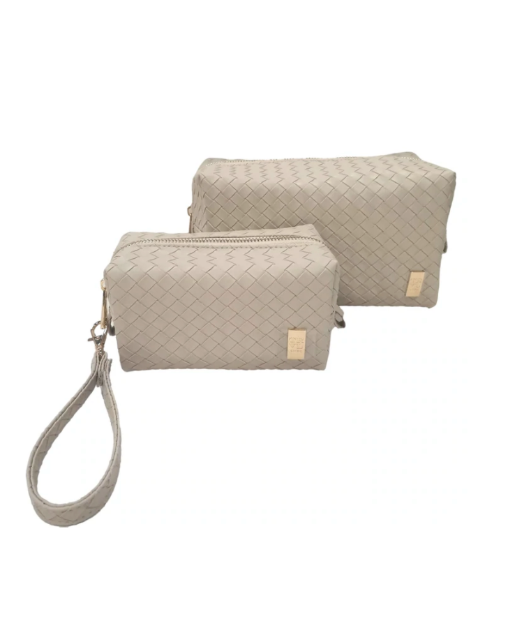 Luxe Train Woven Duo Dome Bags Bisque