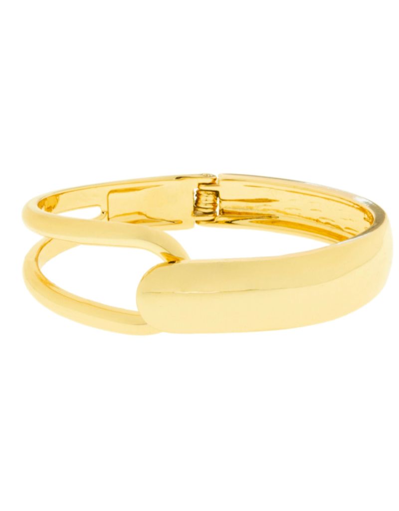 3748B Gold Overlap Hinge Bangle