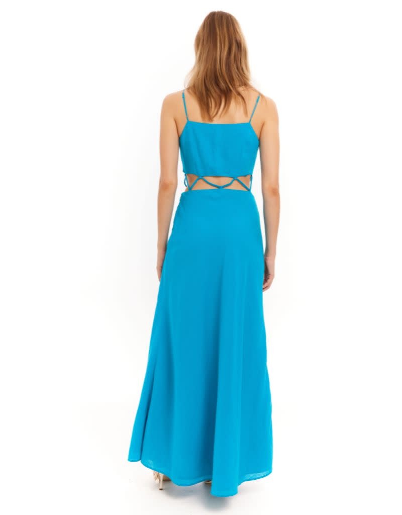 Allison Orie Maxie Dress in Aqua back view