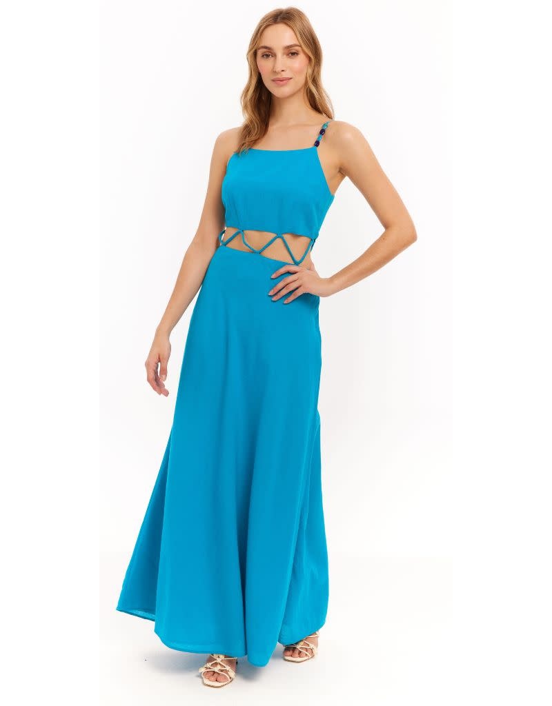 Allison Orie Maxie Dress in Aqua side view