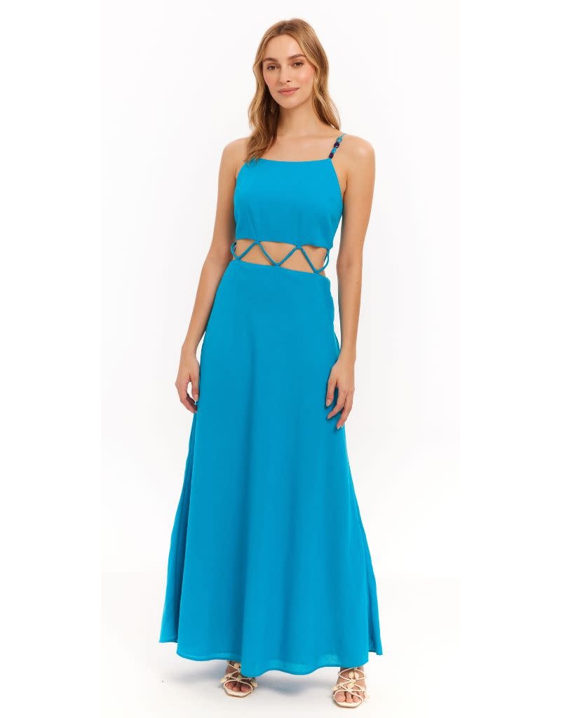 Allison Orie Maxie Dress in Aqua front view