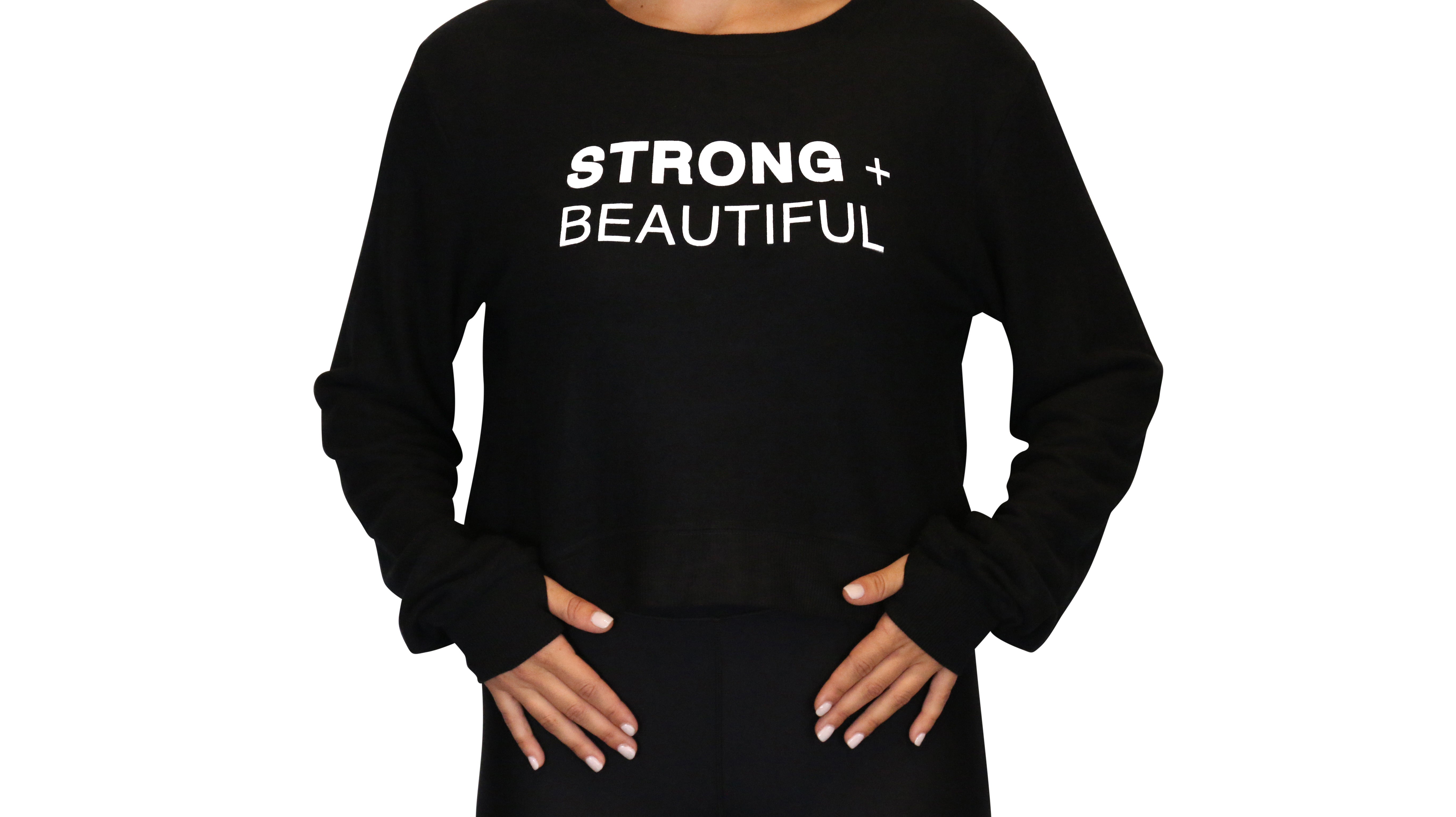 Strong + Beautiful Sweatshirt Cropped Black