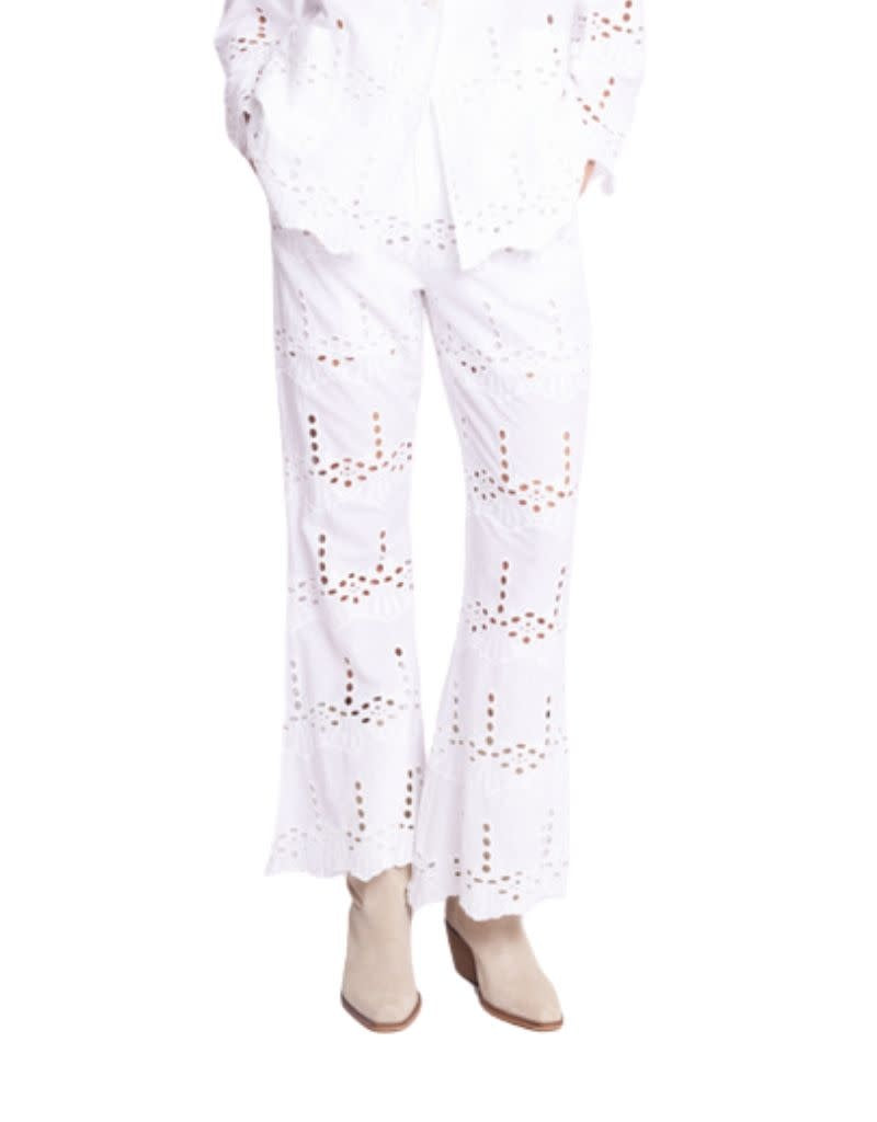 Pantalon Broderie Anglaise White