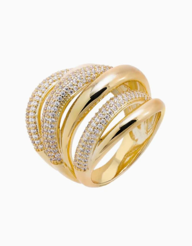 R75803GLD-29 Pavé Super Chunky Ring Size 7